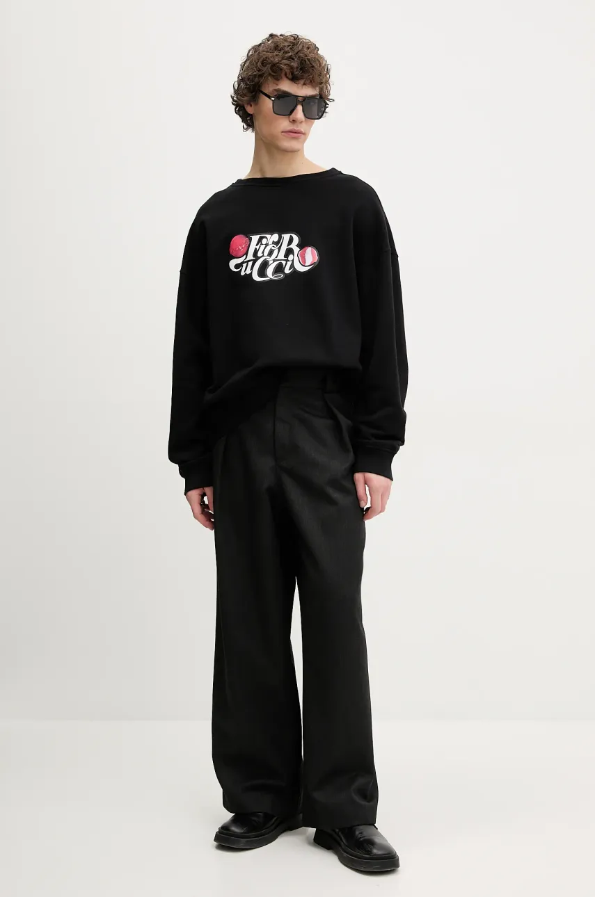 Хлопковая кофта Fiorucci Curly Lollipop Logo Relaxed Fit Sweatshirt мужская цвет чёрный с принтом U02SPSCR188CJ05BK02 Хлопковая кофта Fiorucci Curly Lollipop Logo Relaxed Fit Sweatshirt мужская цвет чёрный с принтом U02SPSCR188CJ05BK02