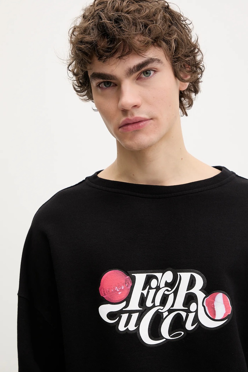 Βαμβακερή μπλούζα Fiorucci Curly Lollipop Logo Relaxed Fit Sweatshirt χρώμα: μαύρο, U02SPSCR188CJ05BK02 φωτογραφία