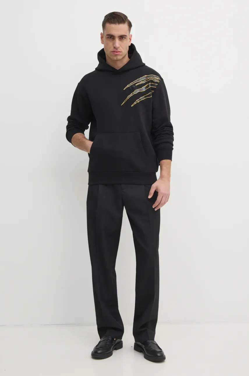 Кофта PLEIN SPORT мужская цвет чёрный с капюшоном с принтом SAEC MJB3588 STE001N Кофта PLEIN SPORT мужская цвет чёрный с капюшоном с принтом SAEC MJB3588 STE001N