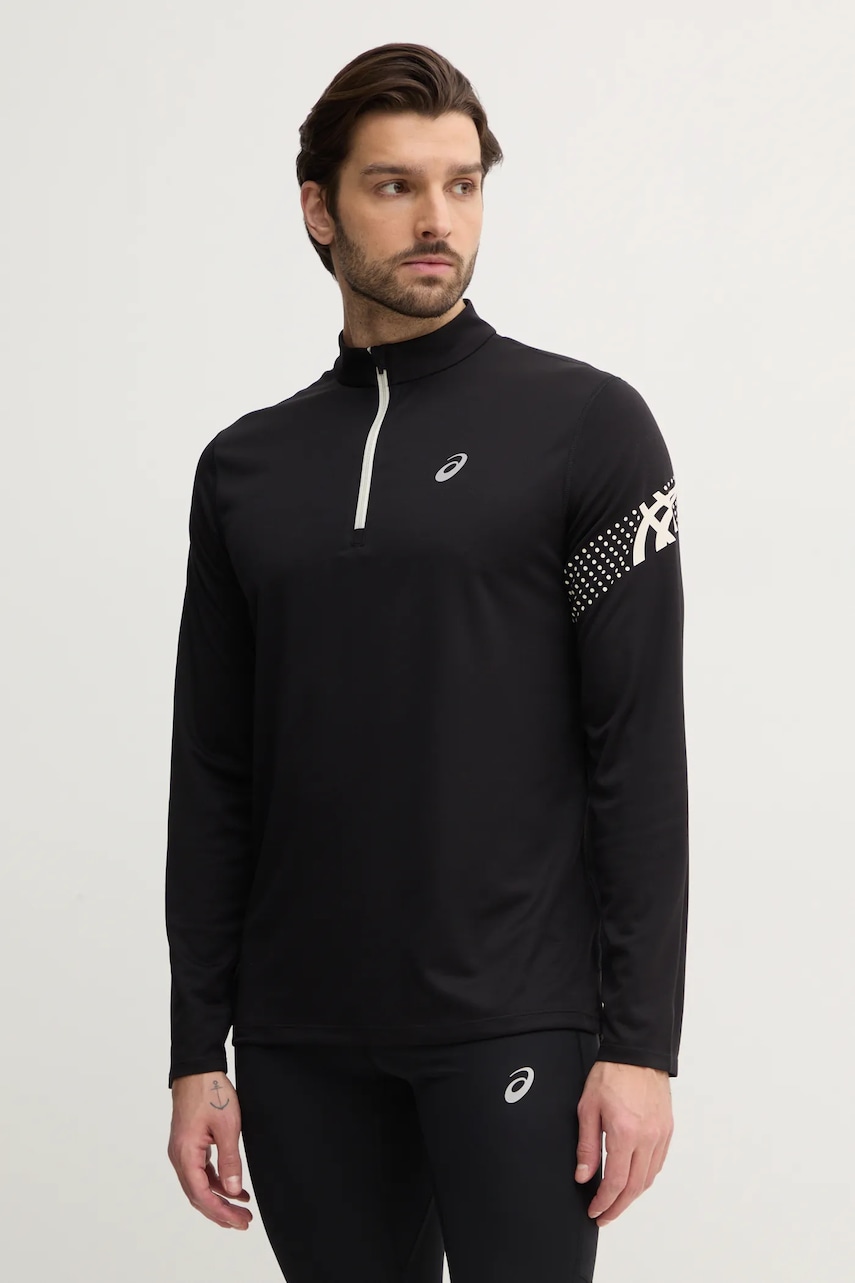 Asics longsleeve pentru alergare Icon culoarea negru, cu imprimeu, 2011D241 Asics longsleeve pentru alergare Icon culoarea negru, cu imprimeu, 2011D241