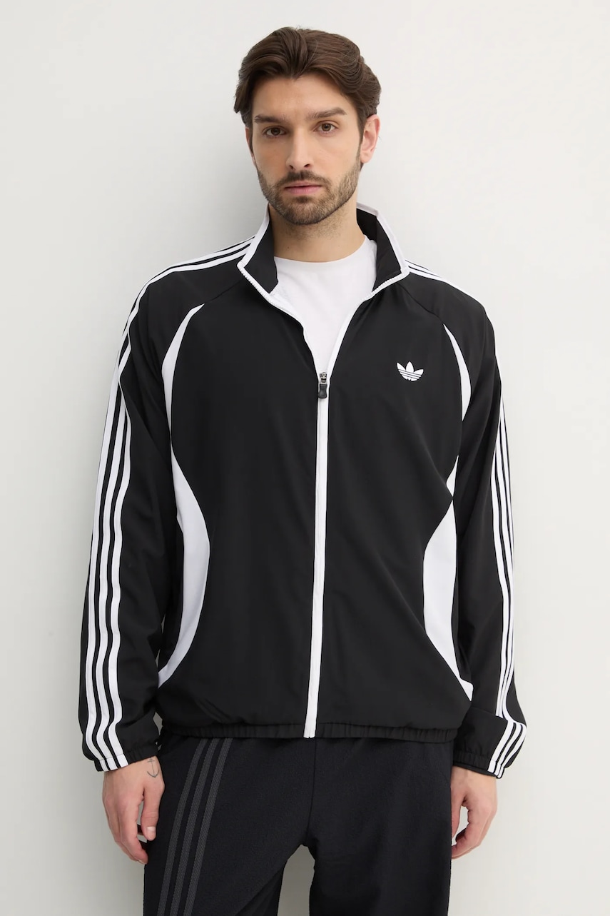 adidas Originals bluză Teamgeist bărbați, culoarea negru, cu imprimeu, JC6227 adidas Originals bluză Teamgeist bărbați, culoarea negru, cu imprimeu, JC6227