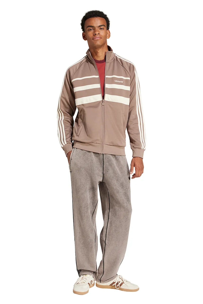 Кофта adidas Originals First Tracktop мужская цвет коричневый узор JP1043 Кофта adidas Originals First Tracktop мужская цвет коричневый узор JP1043