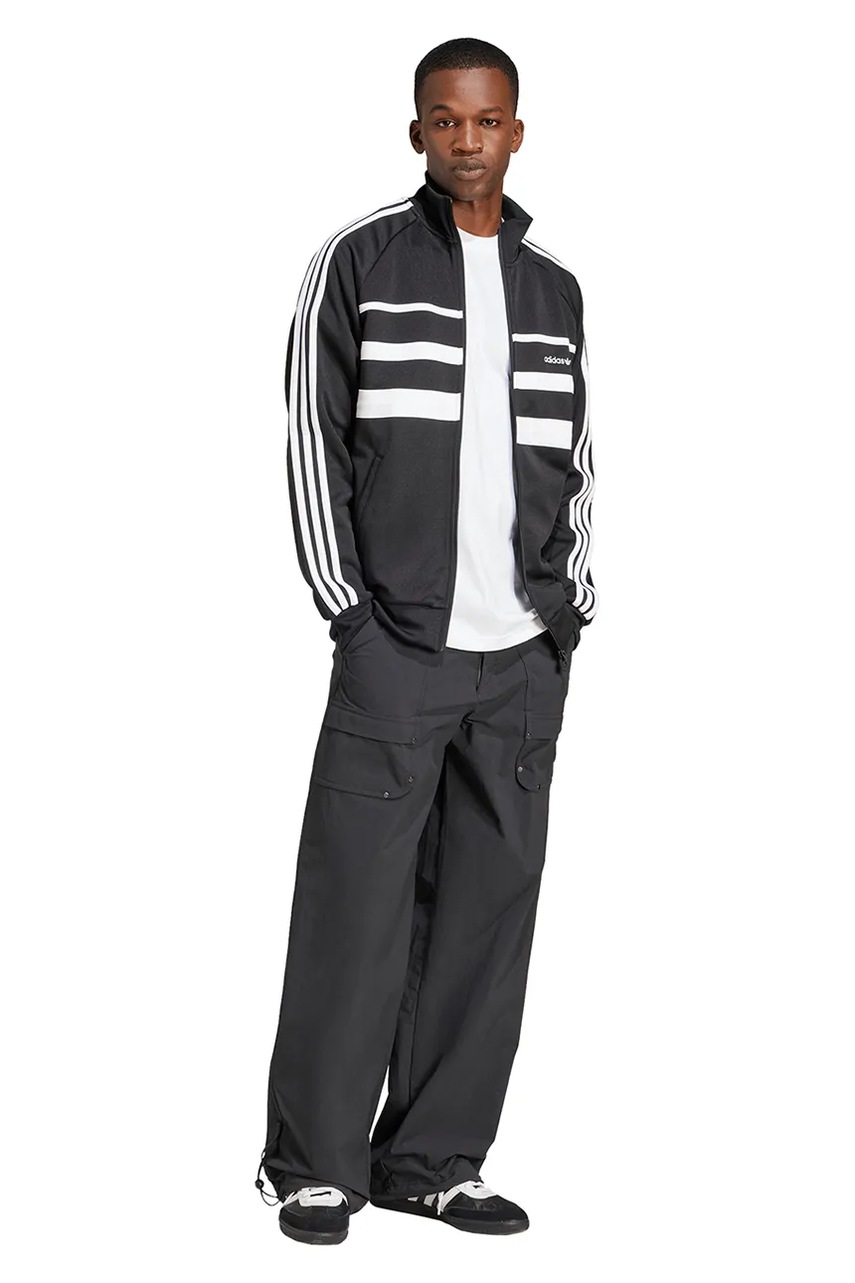 Кофта adidas Originals First Tracktop мужская цвет чёрный с аппликацией JP1046