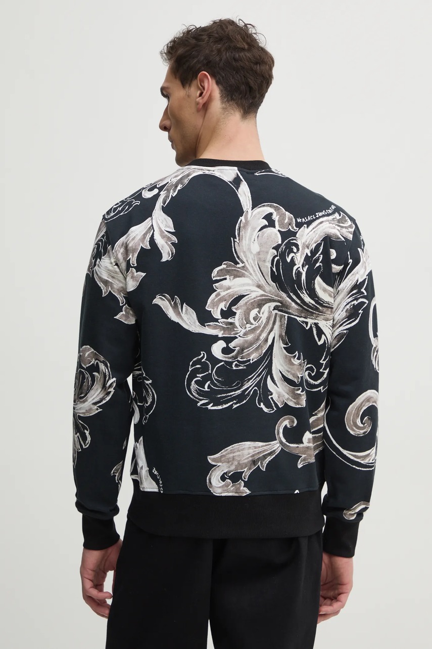 Бавовняна кофта Versace Jeans Couture чоловіча колір чорний візерунок 78GAI3R0 FS190 