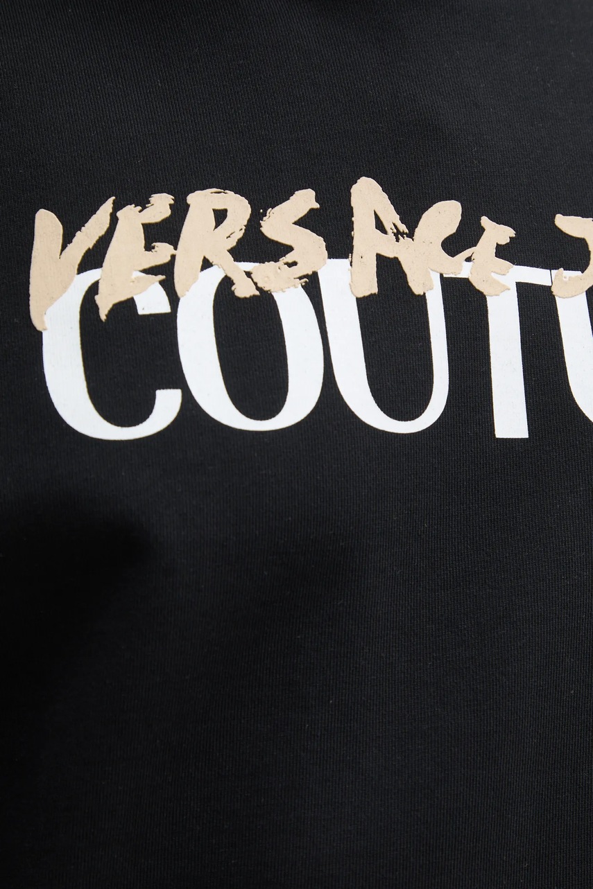 Бавовняна кофта Versace Jeans Couture чоловіча колір чорний з принтом 78GAIE06 CF00E 