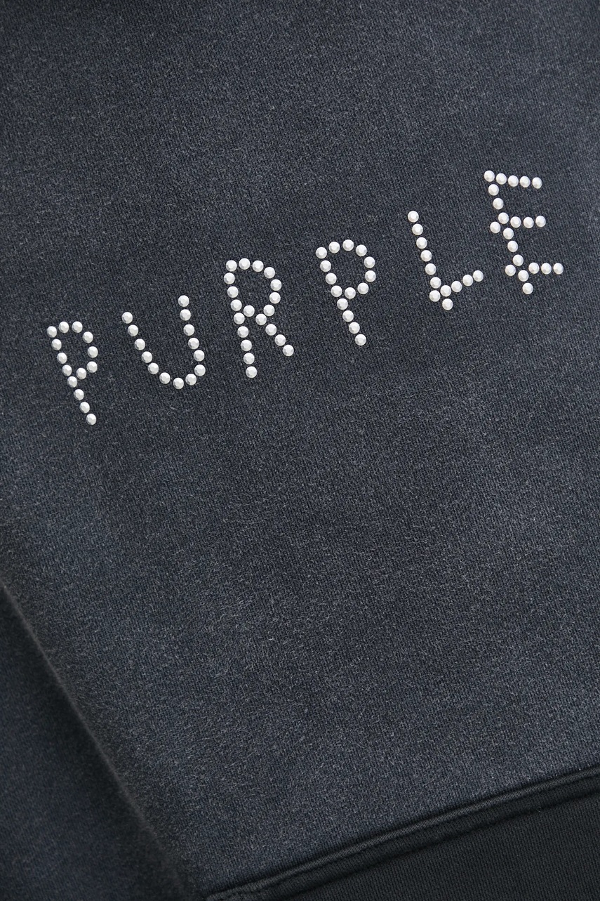 Βαμβακερή μπλούζα PURPLE BRAND HWT FLEECE PO HOODY χρώμα: γκρι, με κουκούλα, P401-HBSS125 φωτογραφία