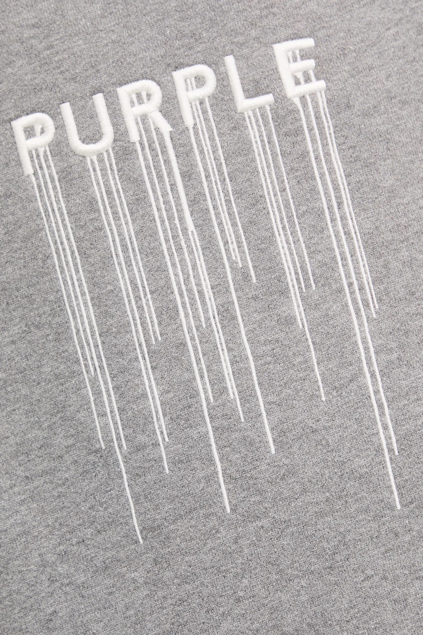 Βαμβακερή μπλούζα PURPLE BRAND HWT FLEECE PO HOODY χρώμα: γκρι, με κουκούλα, P401-HMHT125 φωτογραφία