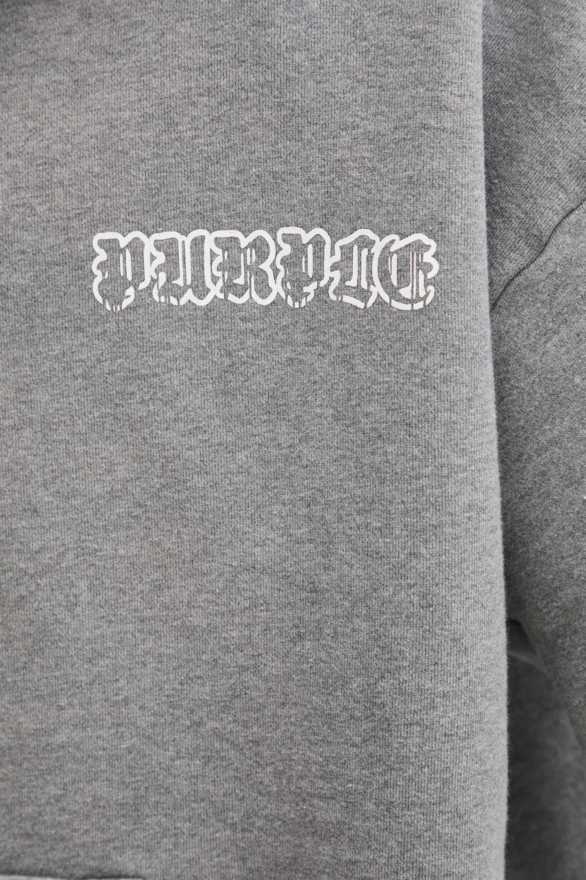 Βαμβακερή μπλούζα PURPLE BRAND HWT FLEECE ZIP FRONT HOODY χρώμα: γκρι, με κουκούλα, P460-HHGG125 φωτογραφία