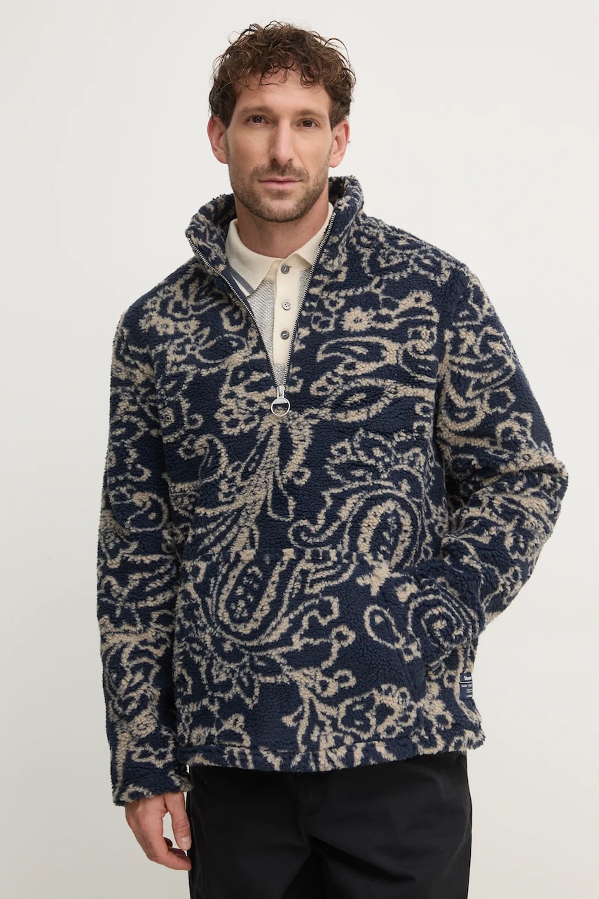 Barbour hanorac fleece culoarea albastru marin, modelator, MFL0204NY91