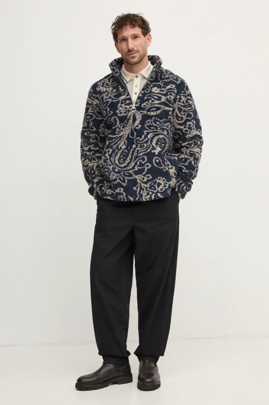 Флисовая кофта Barbour цвет синий узор MFL0204NY91 Флисовая кофта Barbour цвет синий узор MFL0204NY91