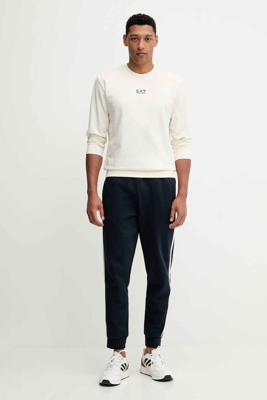 Хлопковая кофта EA7 Emporio Armani цвет чёрный однотонная PJVRZ.8NPM30 Хлопковая кофта EA7 Emporio Armani цвет чёрный однотонная PJVRZ.8NPM30