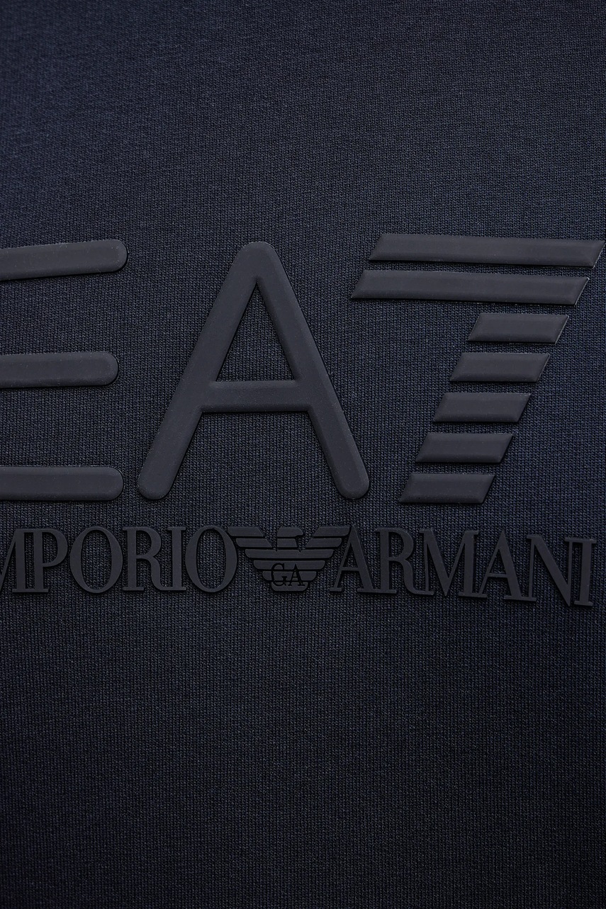 Кофта EA7 Emporio Armani чоловіча колір синій з капюшоном з принтом AF13512.7M000230 