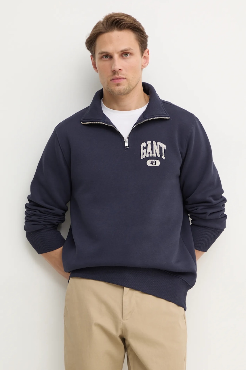 Gant bluză bărbați, culoarea bleumarin, cu imprimeu, 2044010