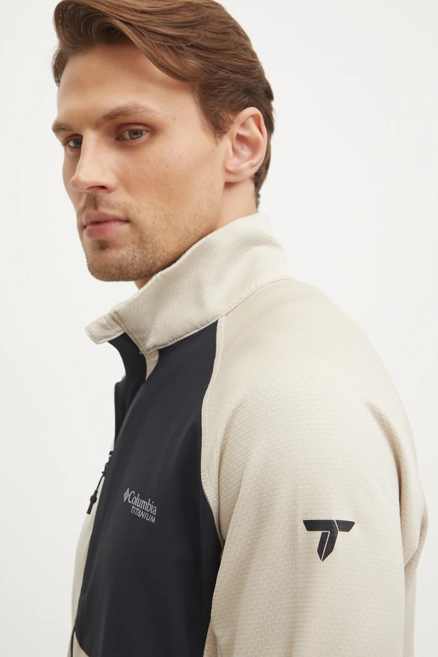 Αθλητική μπλούζα Columbia Triple Canyon χρώμα: μπεζ, 2094963 φωτογραφία