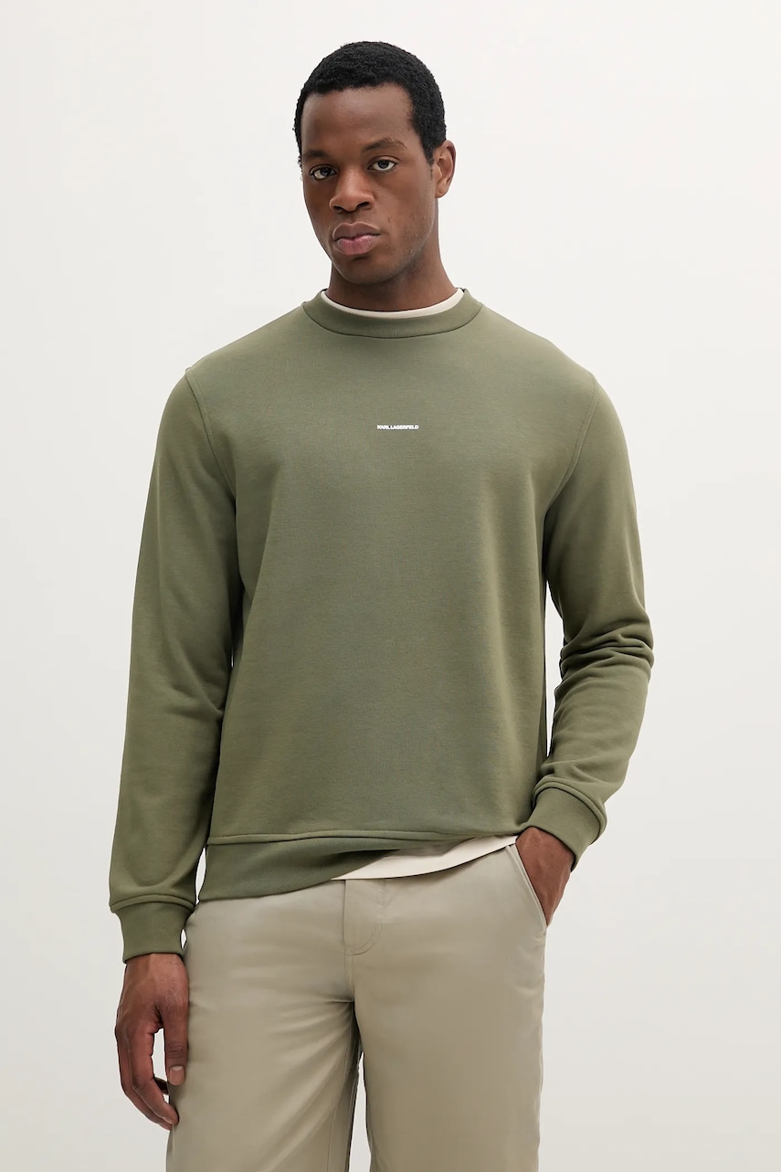 Karl Lagerfeld bluză culoarea verde, cu imprimeu, 552900.705000