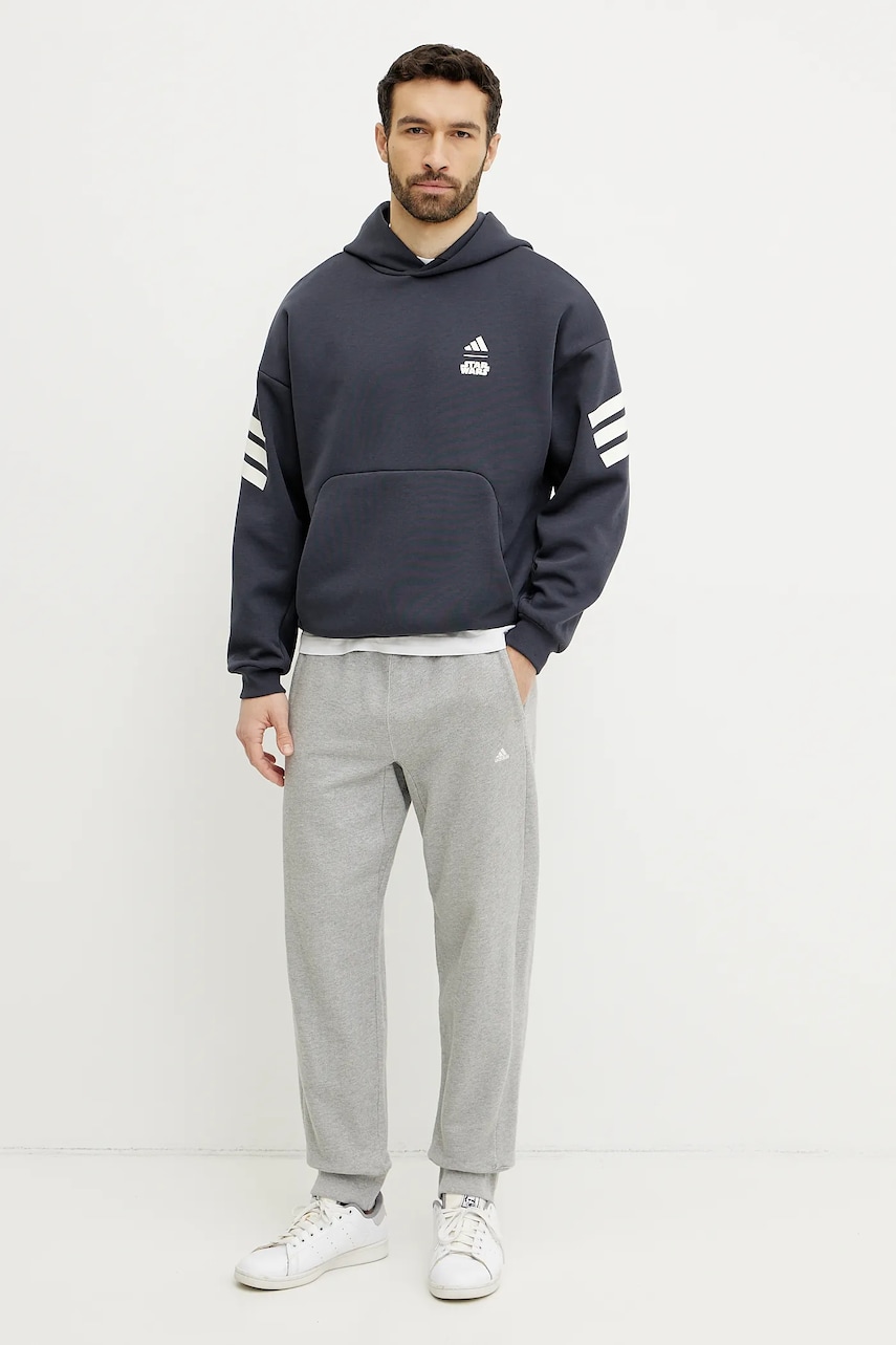 Кофта adidas x Mandalorian мужская цвет серый с капюшоном с принтом JI5720 Кофта adidas x Mandalorian мужская цвет серый с капюшоном с принтом JI5720