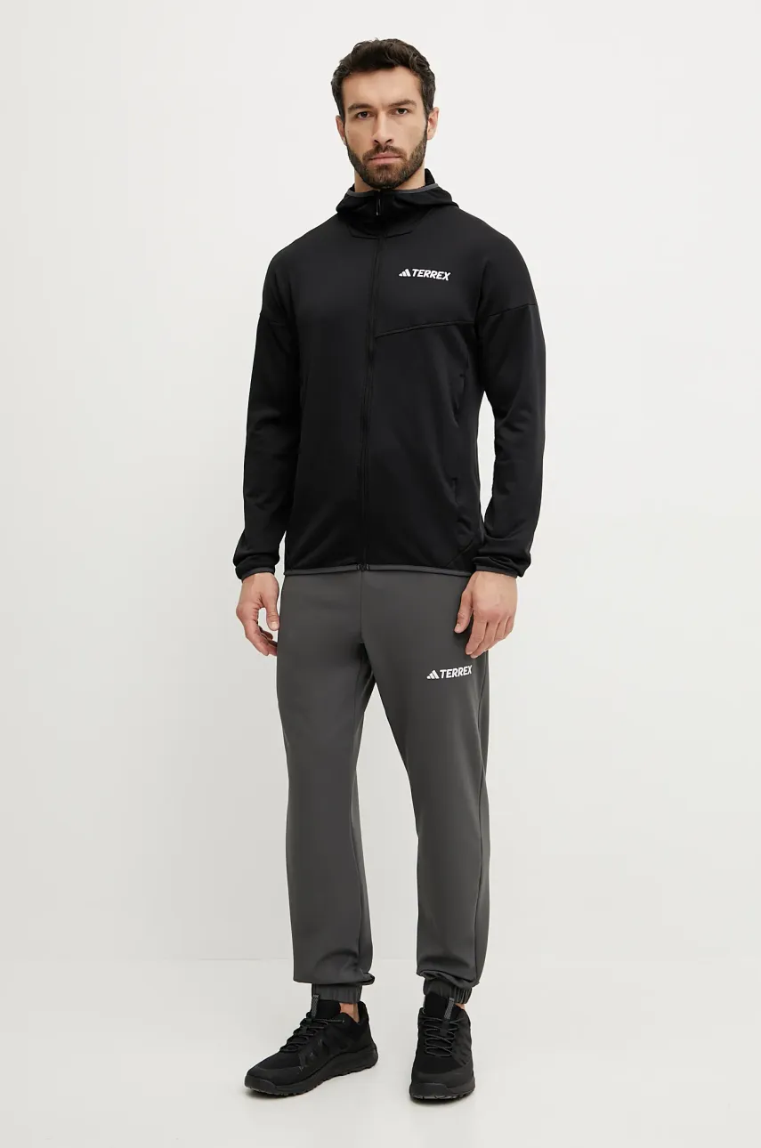 Спортивная кофта adidas TERREX Xperior цвет чёрный с капюшоном однотонная JE1346 Спортивная кофта adidas TERREX Xperior цвет чёрный с капюшоном однотонная JE1346