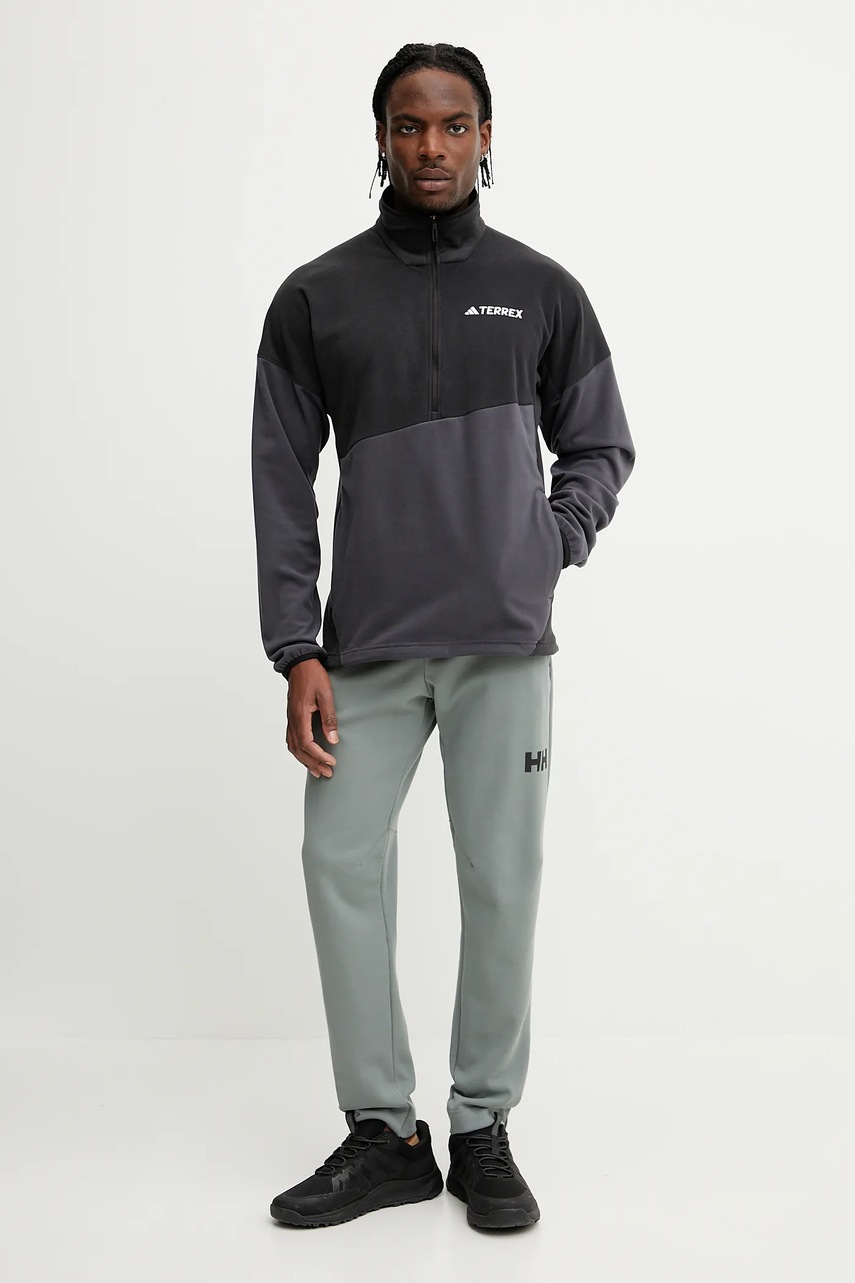 Флисовая кофта adidas TERREX цвет чёрный узор JE1350