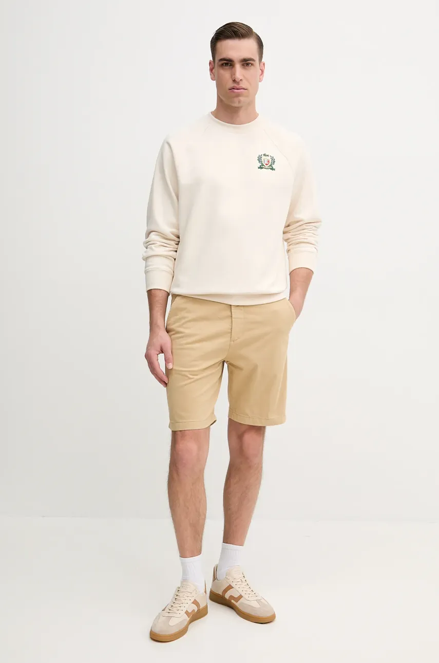 Кофта Lacoste мужская цвет бежевый с аппликацией SH0028 Кофта Lacoste мужская цвет бежевый с аппликацией SH0028