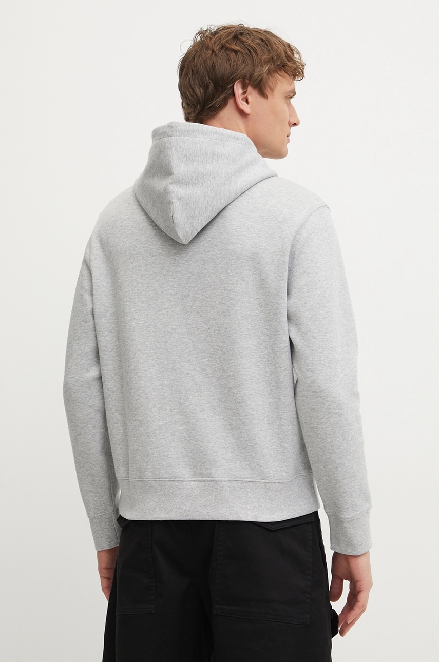 Μπλούζα Michael Kors χρώμα: γκρι, με κουκούλα, CR552G25MF φωτογραφία