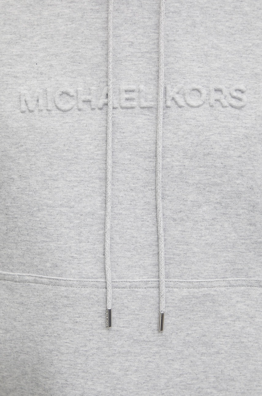Μπλούζα Michael Kors χρώμα: γκρι, με κουκούλα, CR552G25MF φωτογραφία
