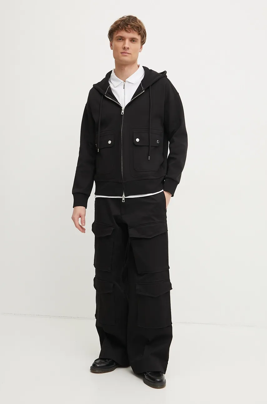 Кофта Michael Kors мужская цвет чёрный с капюшоном однотонная CF452BG5MF Кофта Michael Kors мужская цвет чёрный с капюшоном однотонная CF452BG5MF