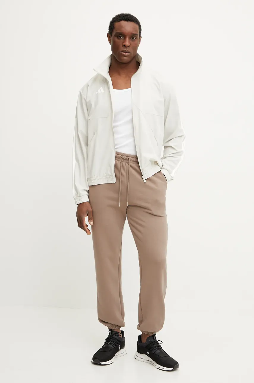 Кофта adidas Tiro мужская цвет бежевый однотонная JC6670 Кофта adidas Tiro мужская цвет бежевый однотонная JC6670