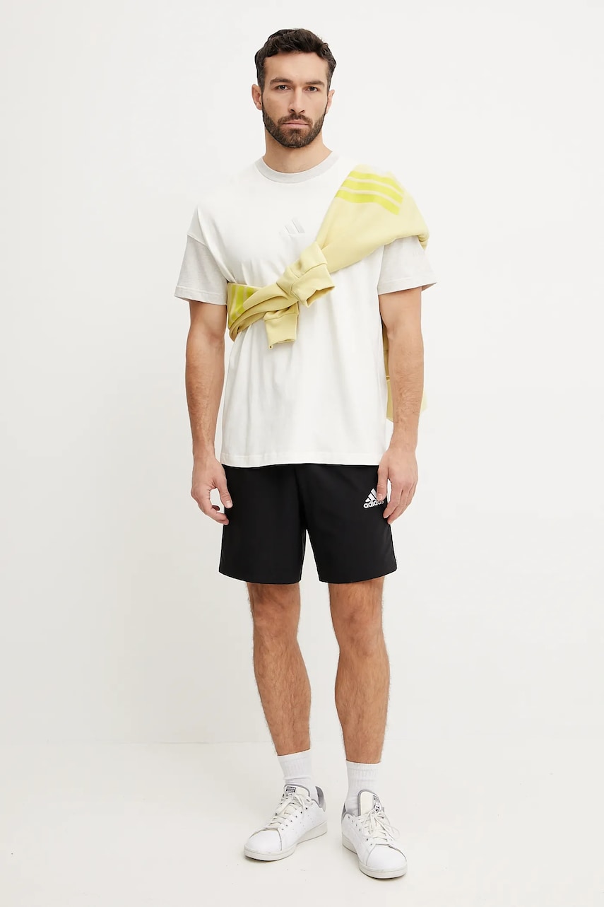 Кофта adidas Future Icons мужская цвет жёлтый с капюшоном с принтом JD4854 Кофта adidas Future Icons мужская цвет жёлтый с капюшоном с принтом JD4854