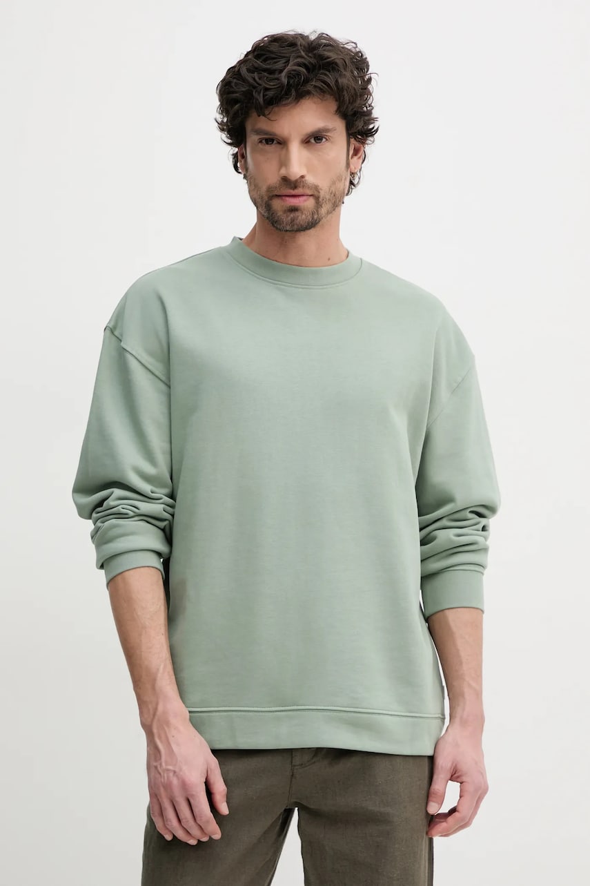 Lindbergh bluza barbati, culoarea verde, neted, 30-705150A