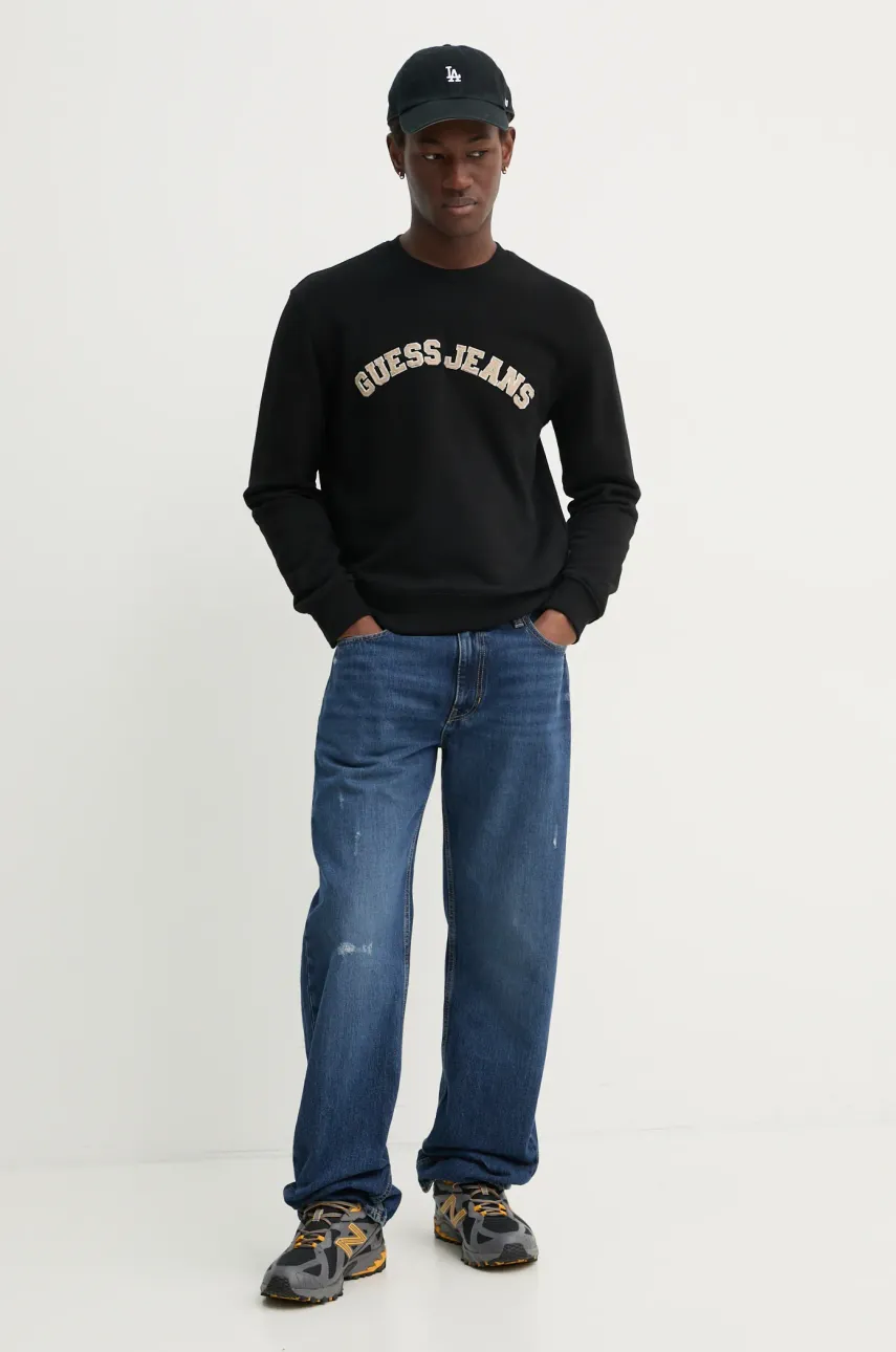 Кофта Guess Jeans мужская цвет чёрный с аппликацией M5RQ41 KCPR1 Кофта Guess Jeans мужская цвет чёрный с аппликацией M5RQ41 KCPR1