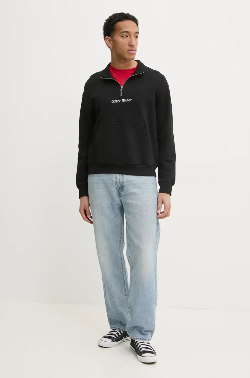 Кофта Guess Jeans мужская цвет чёрный с аппликацией M5RQ42 KCPR1 Кофта Guess Jeans мужская цвет чёрный с аппликацией M5RQ42 KCPR1
