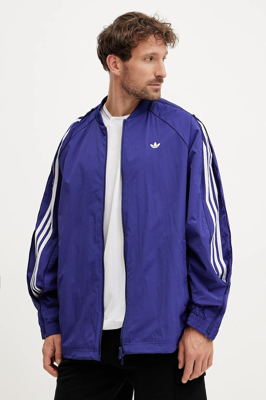 adidas Originals geaca SST TRACK TOP culoarea violet, de tranzitie, JX1617 adidas Originals geaca SST TRACK TOP culoarea violet, de tranzitie, JX1617
