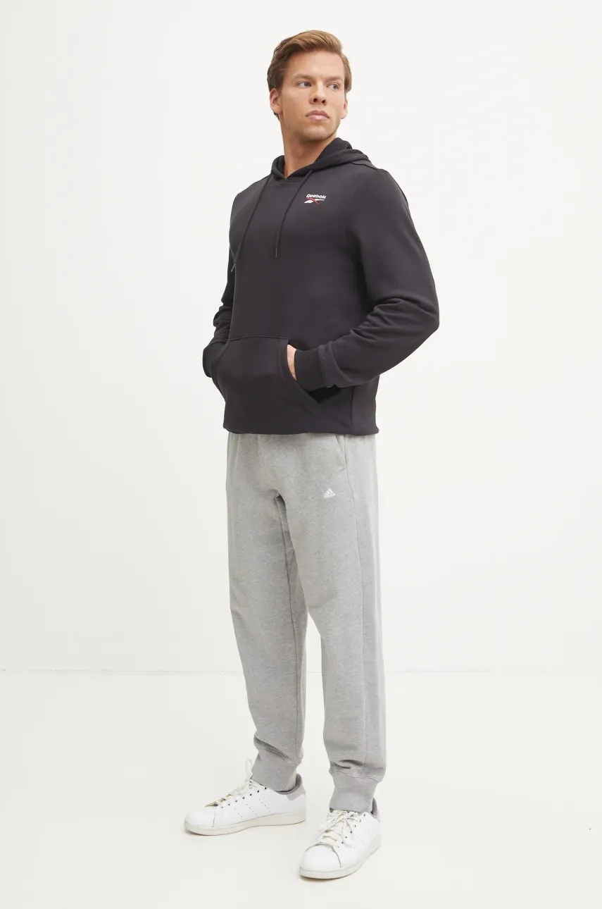 Кофта Reebok Classic мужская цвет чёрный с капюшоном однотонная 100221784 Кофта Reebok Classic мужская цвет чёрный с капюшоном однотонная 100221784