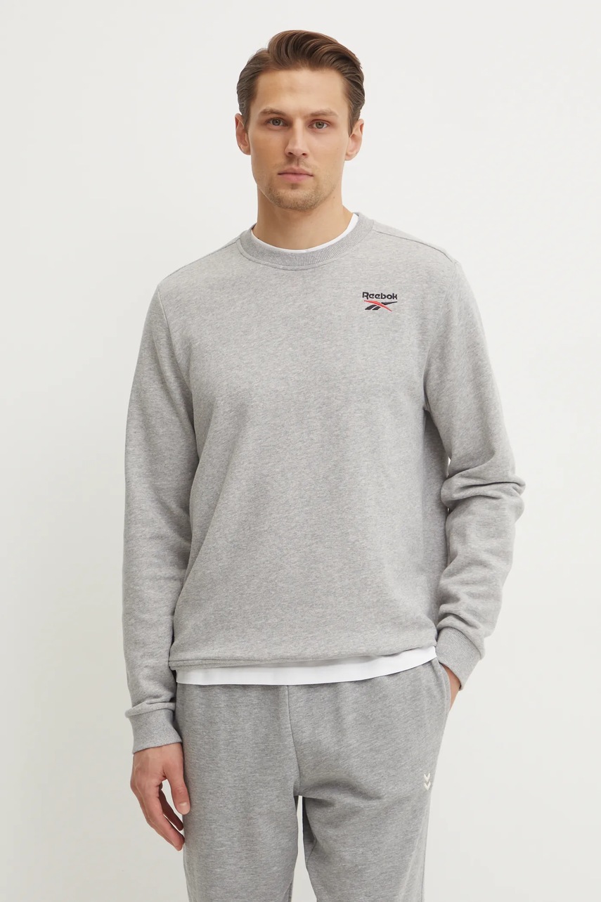 Reebok Classic bluza barbati, culoarea gri, melanj, 100221789