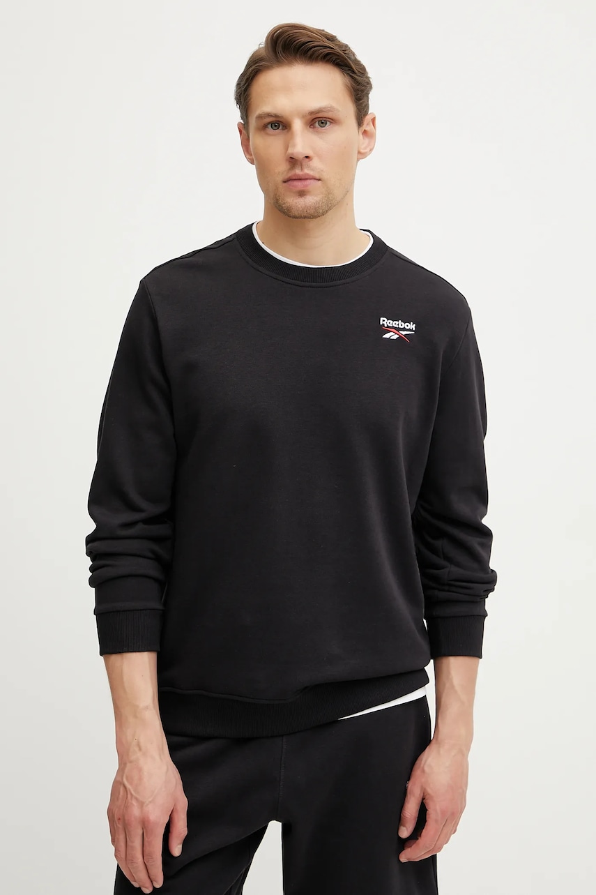 Reebok Classic bluza barbati, culoarea negru, cu imprimeu, 100221788 Reebok Classic bluza barbati, culoarea negru, cu imprimeu, 100221788