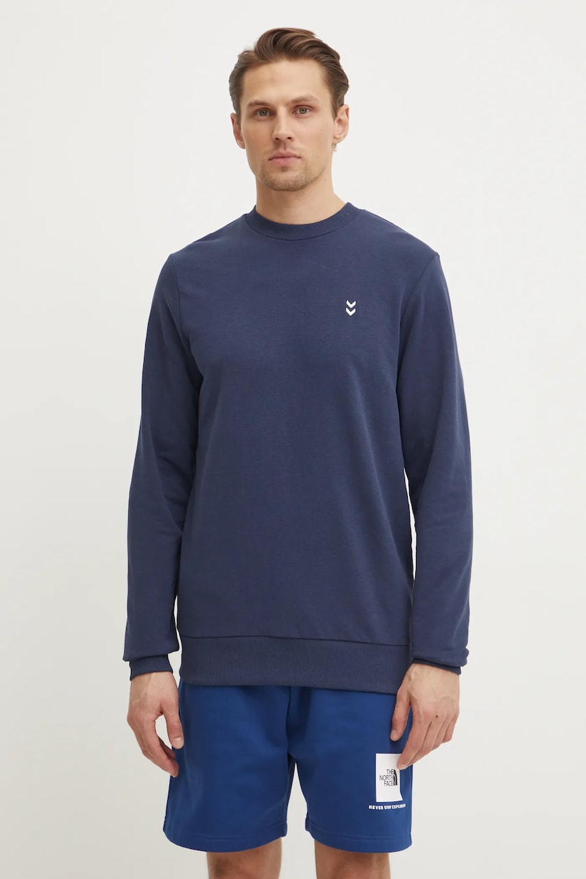 Hummel bluza barbati, culoarea albastru marin, neted, 229310
