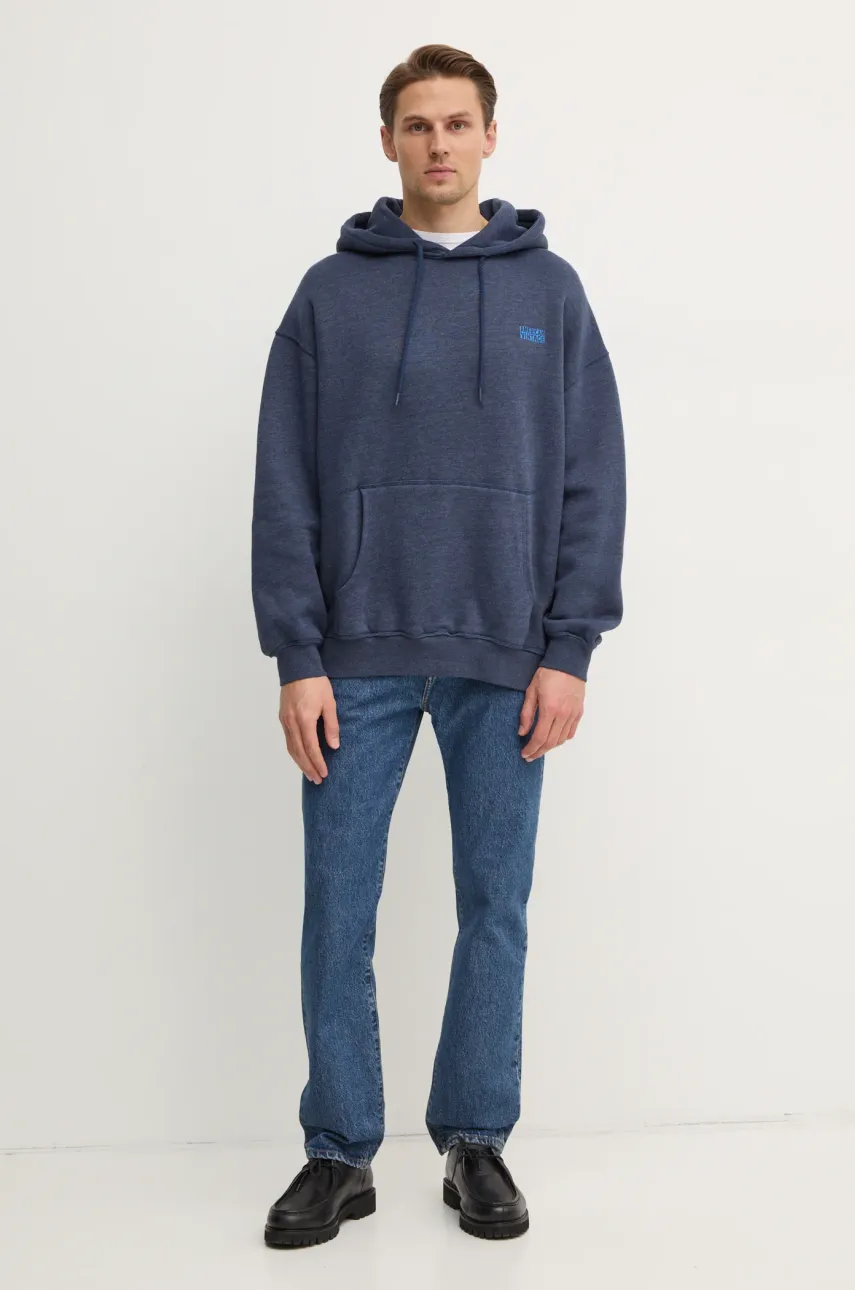 Кофта American Vintage мужская цвет синий с капюшоном с принтом MDOV03BE25 Кофта American Vintage мужская цвет синий с капюшоном с принтом MDOV03BE25