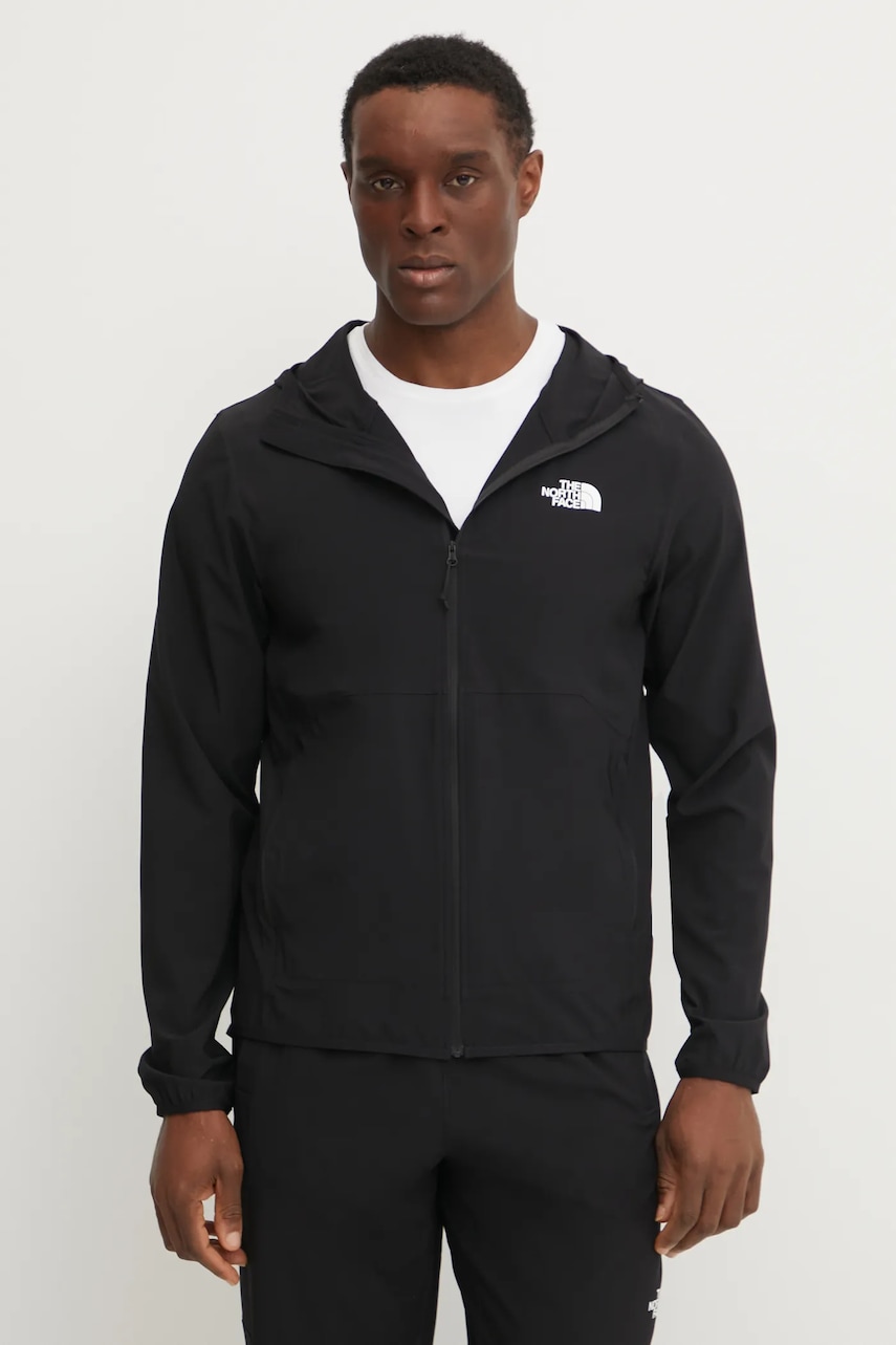 The North Face hanorac Woven culoarea negru, cu glugă, uni, NF0A8CS7JK31 The North Face hanorac Woven culoarea negru, cu glugă, uni, NF0A8CS7JK31