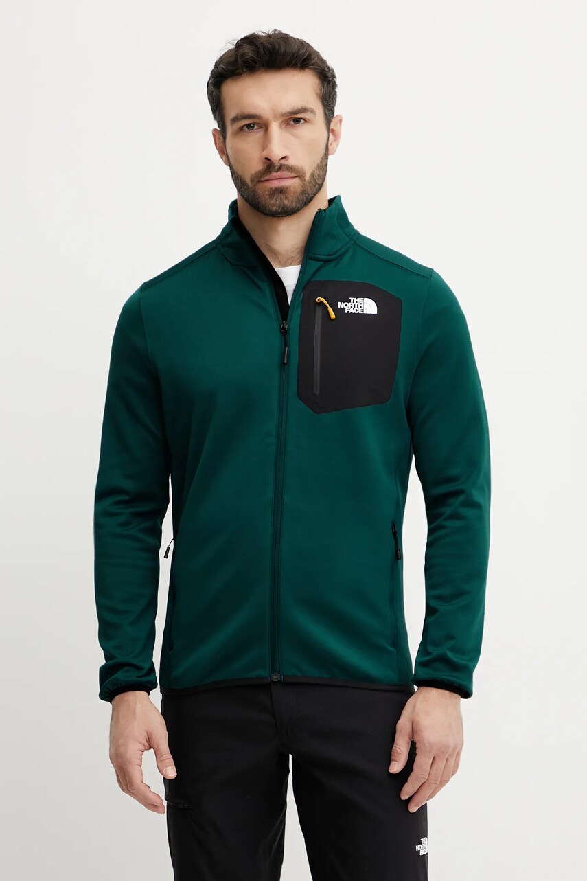 The North Face hanorac Crest culoarea verde, cu imprimeu, NF0A897C5861