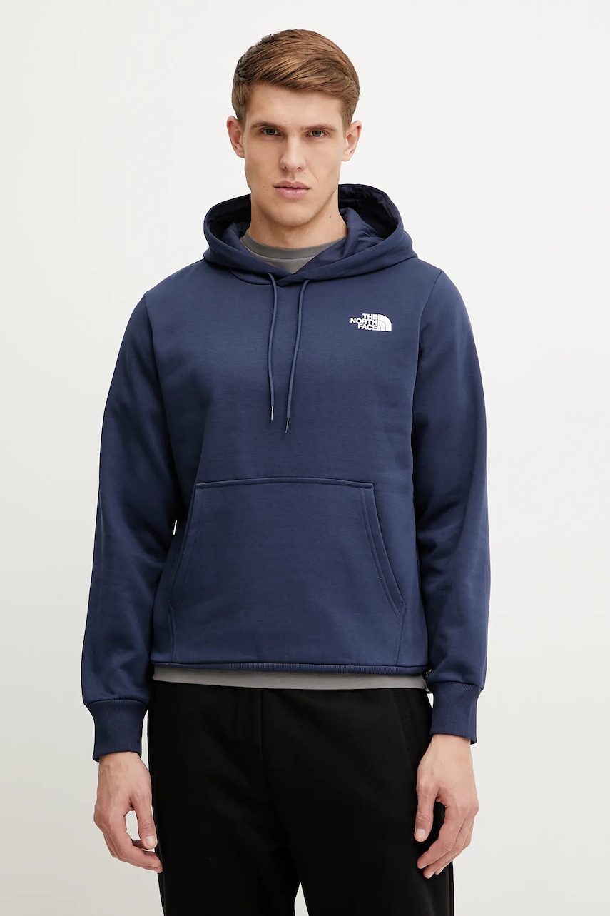 The North Face bluză Simple Dome bărbați, culoarea bleumarin, cu glugă, cu imprimeu, NF0A89FC8K21 The North Face bluză Simple Dome bărbați, culoarea bleumarin, cu glugă, cu imprimeu, NF0A89FC8K21