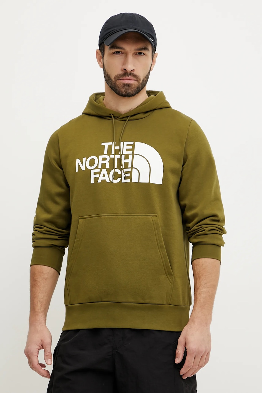 The North Face bluza Easy barbati, culoarea verde, cu glugă, cu imprimeu, NF0A89FFPIB1 The North Face bluza Easy barbati, culoarea verde, cu glugă, cu imprimeu, NF0A89FFPIB1