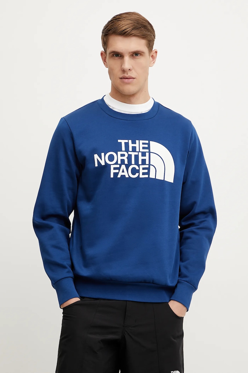The North Face bluză Easy bărbați, culoarea bleumarin, cu imprimeu, NF0A89FGD1R1