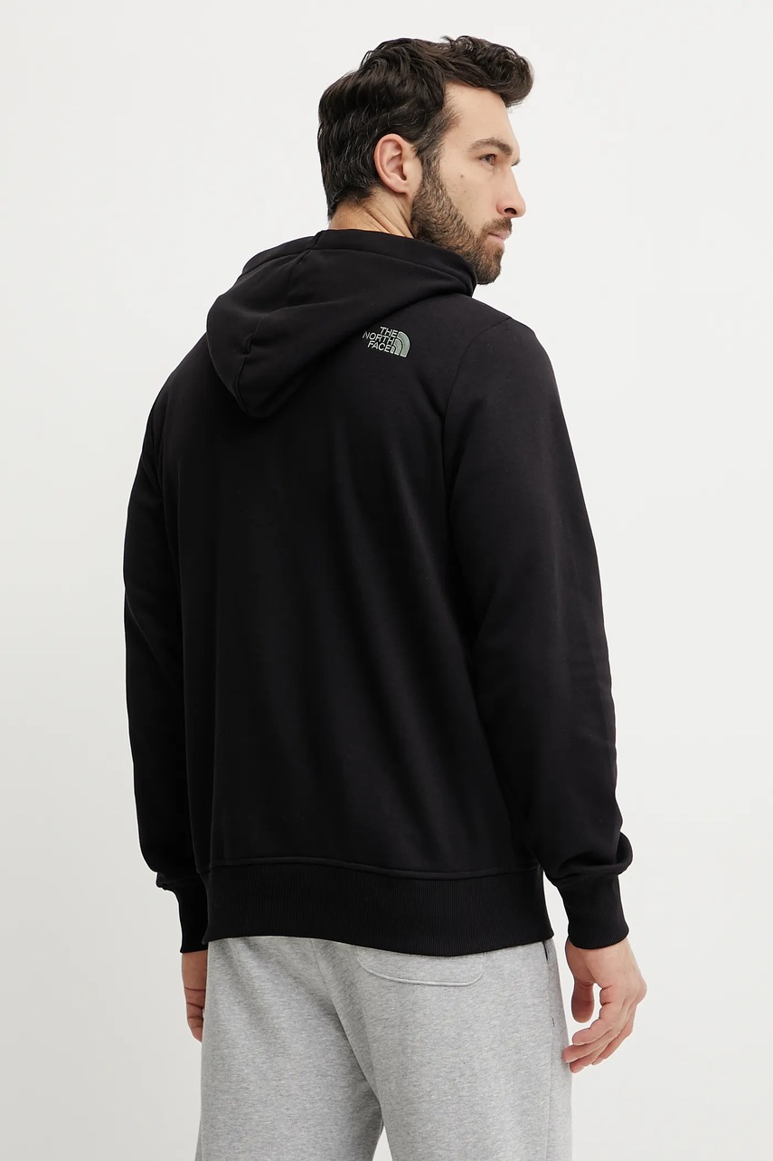 The North Face felső Drew Peak Light fekete, férfi, nyomott mintás, kapucnis, NF0A8C1BASW1 termék 2. képe
