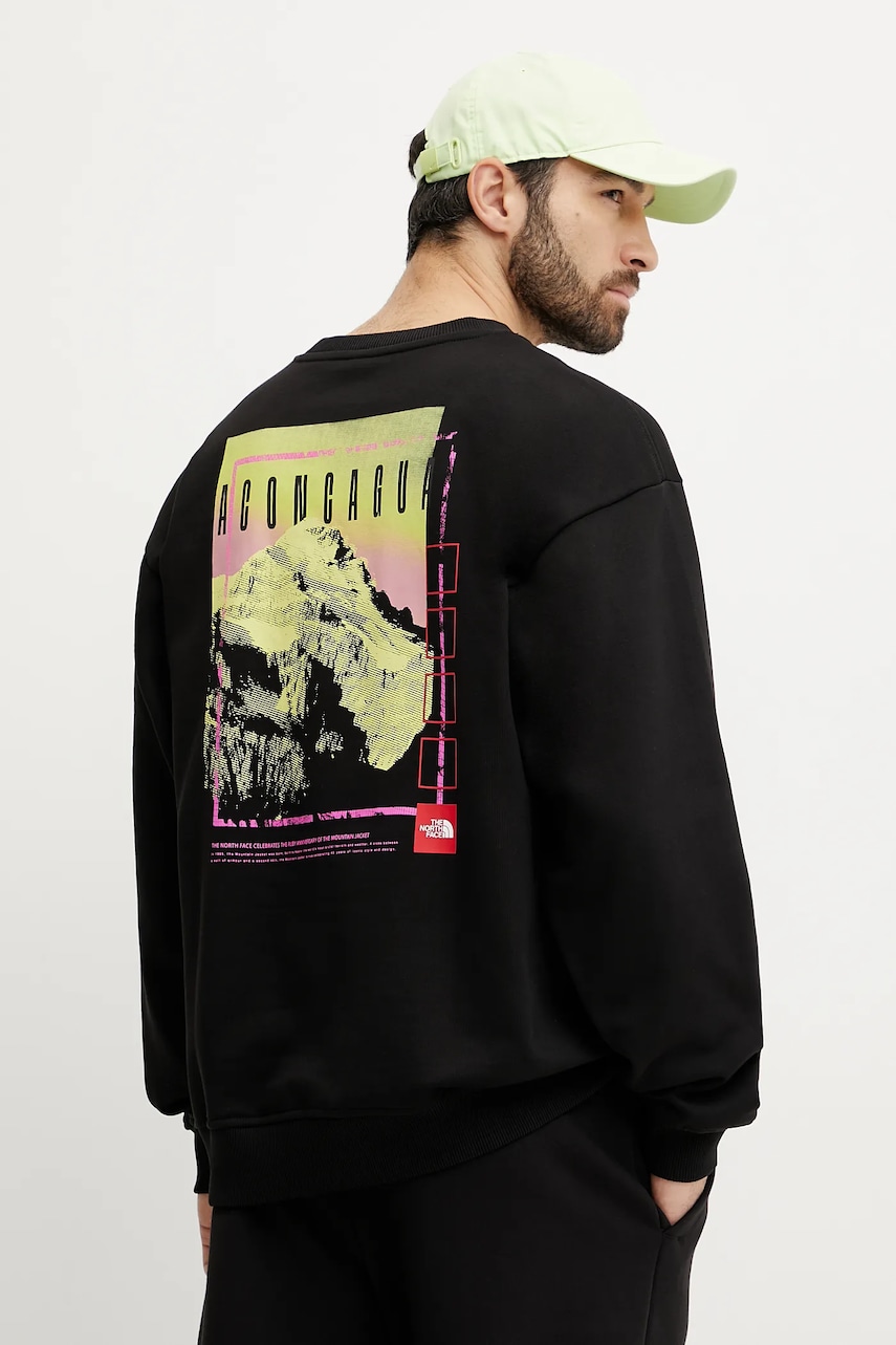 The North Face hanorac de bumbac Axys barbati, culoarea negru, cu imprimeu, NF0A8C1SJK31 The North Face hanorac de bumbac Axys barbati, culoarea negru, cu imprimeu, NF0A8C1SJK31