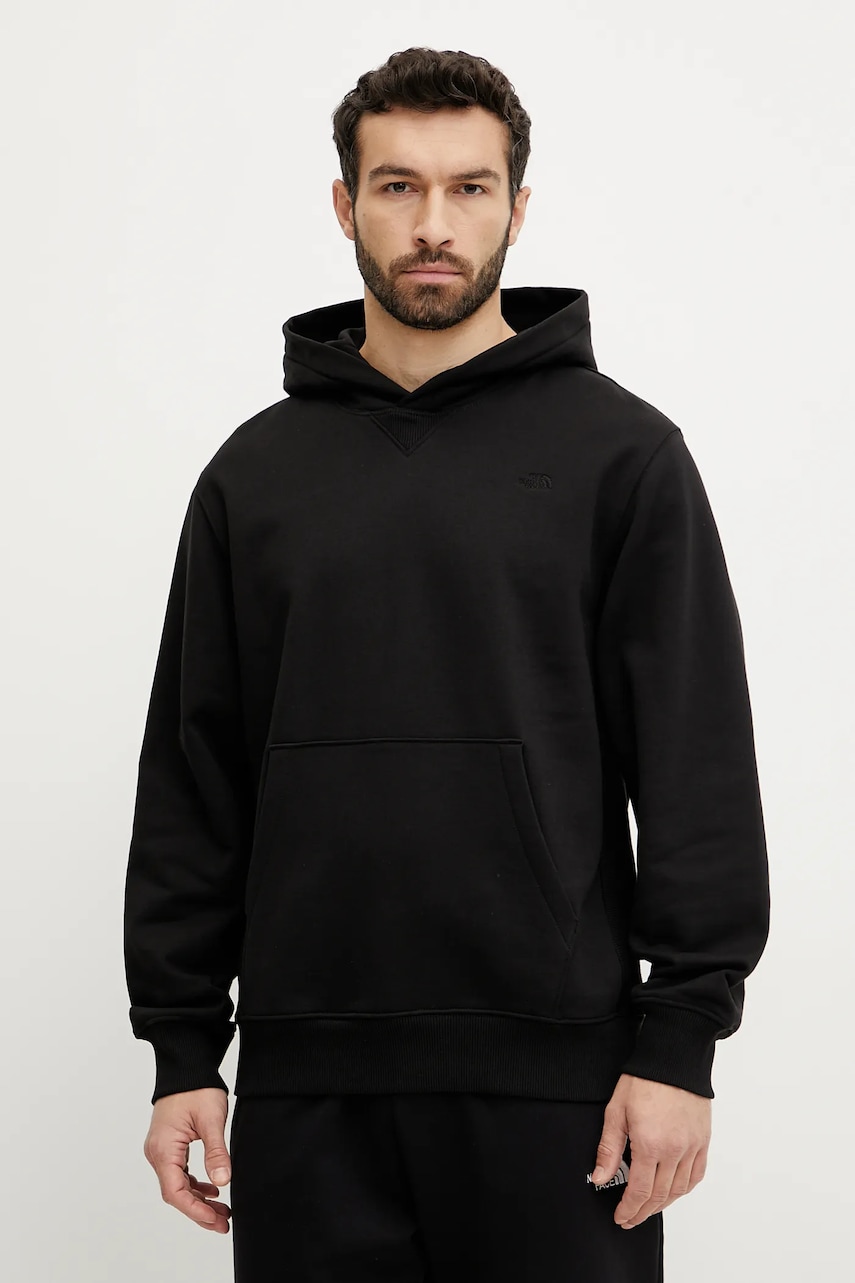 The North Face hanorac de bumbac Dome Relaxed barbati, culoarea negru, cu glugă, neted, NF0A8C43JK31 The North Face hanorac de bumbac Dome Relaxed barbati, culoarea negru, cu glugă, neted, NF0A8C43JK31