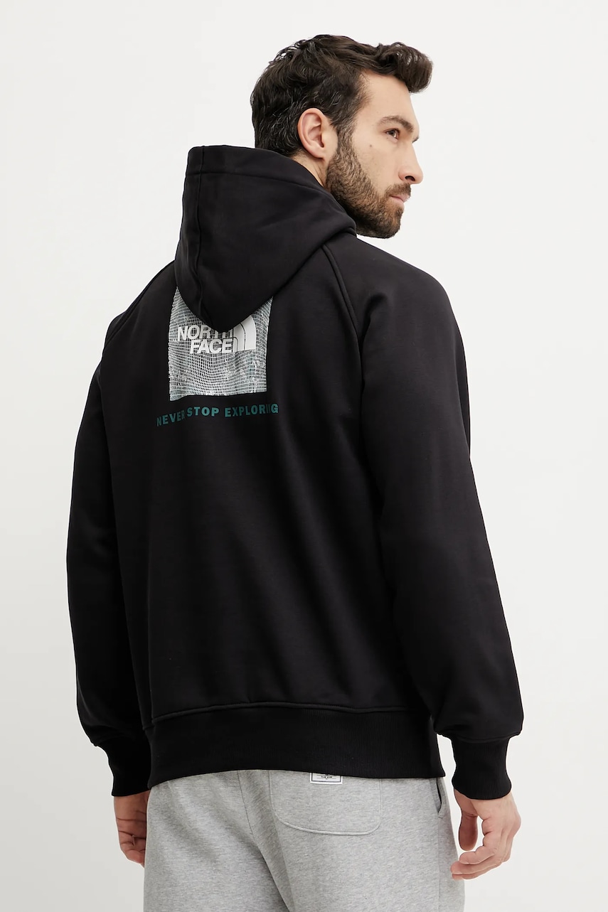 The North Face felső Raglan Box fekete, férfi, nyomott mintás, NF0A8C4X9431 termék 2. képe