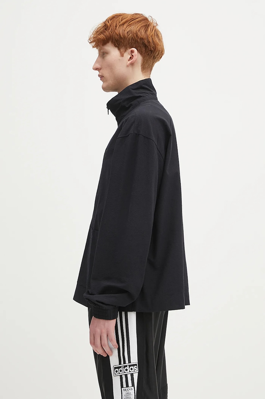 Хлопковая кофта adidas Originals Essentials Seersucker Track Top цвет чёрный однотонная JD2458 Хлопковая кофта adidas Originals Essentials Seersucker Track Top цвет чёрный однотонная JD2458