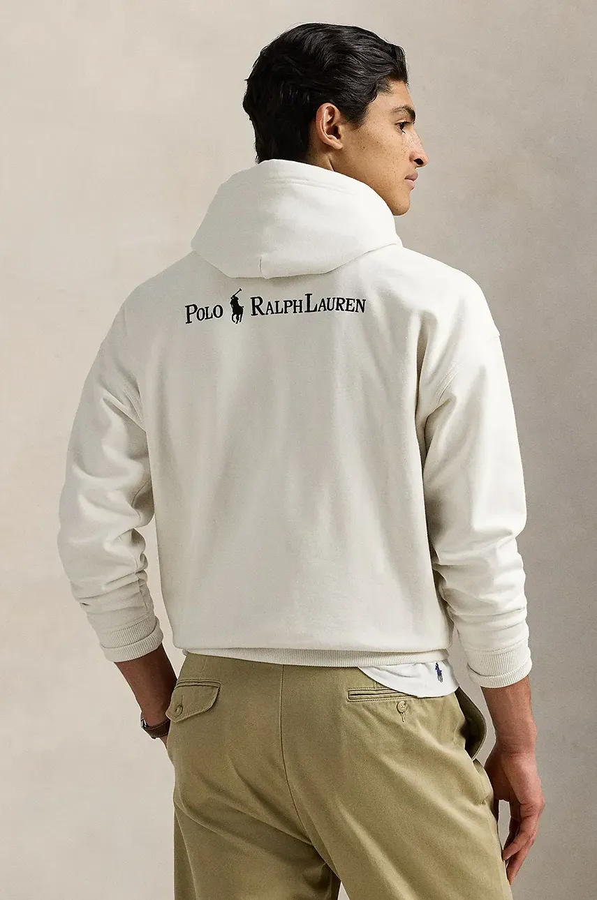 Кофта Polo Ralph Lauren мужская цвет белый с капюшоном однотонная 710964718 Кофта Polo Ralph Lauren мужская цвет белый с капюшоном однотонная 710964718
