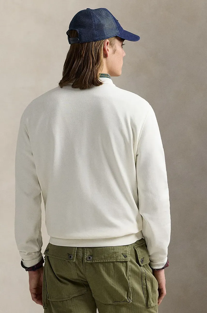 Хлопковая кофта Polo Ralph Lauren мужской цвет белый с принтом 710973146 Хлопковая кофта Polo Ralph Lauren мужской цвет белый с принтом 710973146