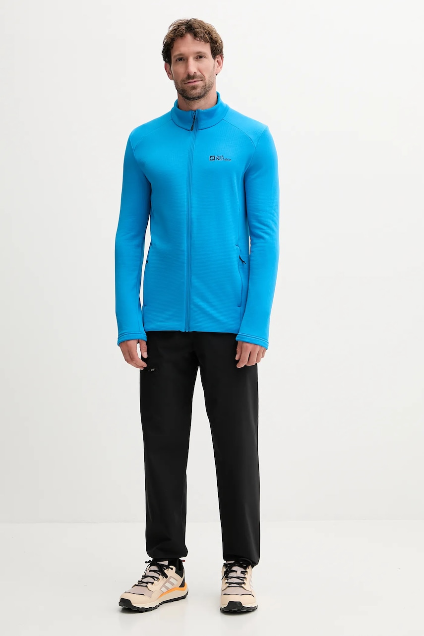 Спортивная кофта Jack Wolfskin Kolbenberg цвет серый однотонная A63964 Спортивная кофта Jack Wolfskin Kolbenberg цвет серый однотонная A63964